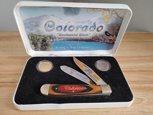 U.S. State Quarter Boxed Knife & Coin Set: Colorado
