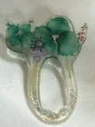 VTG 2 1/4” CLEAR PLASTIC & RHINESTONE BROOCH/ PIN- COSTUME JEWELRY