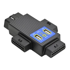 Pocket 16Pin Male to Female OBD Cable Splitter Converter Adapter with 2 USB Port