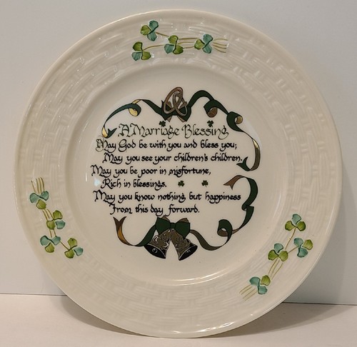 Beleek Marriage Blessing Porzellan Teller Made in Ireland Hochzeitsgedicht 8,5"