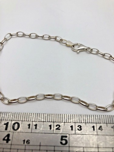 Sterlingsilber 0,925 3 mm x 6 mm ovales Kabelglied 8 1/2" Armband - Bild 2 von 7