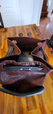 Tom Thomas Two Tone Black/Brown Leather Backpack Genuine  display picture 1