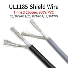 UL1185 Single Core Shielded Wire 10/12/14/16AWG to 28AWG Audio Wire Signal Wire