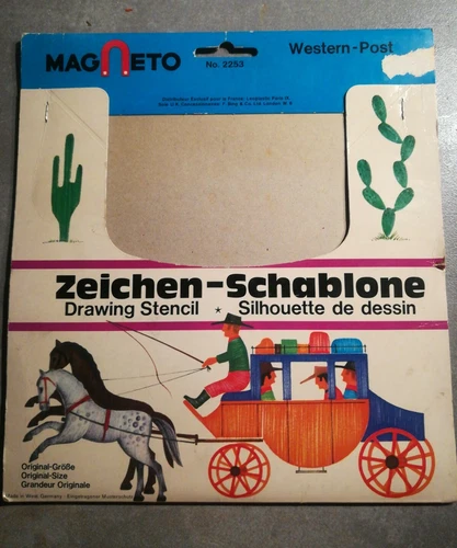 Magneto Schablone Nr.2253 Western -Post Zeichnen gebraucht Malvorlage Zeichnen