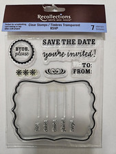 Recollections Clear Stamps "Save the Date" Stamp Set Used