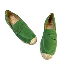 Sam Edelman Wms Thyme Green Suede Kai Espadrille Flat Loafer Shoes NEW Size 6