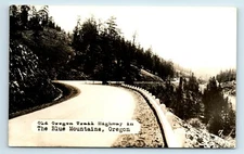 Postcard Old Oregon Trail Highway in the Blue Mountains OR RPPC C380