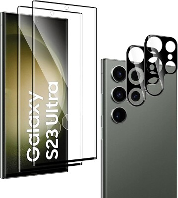2X 3D Schutzglas für Samsung Galaxy S23 / Plus / Ultra Hartglas Kamera Linse