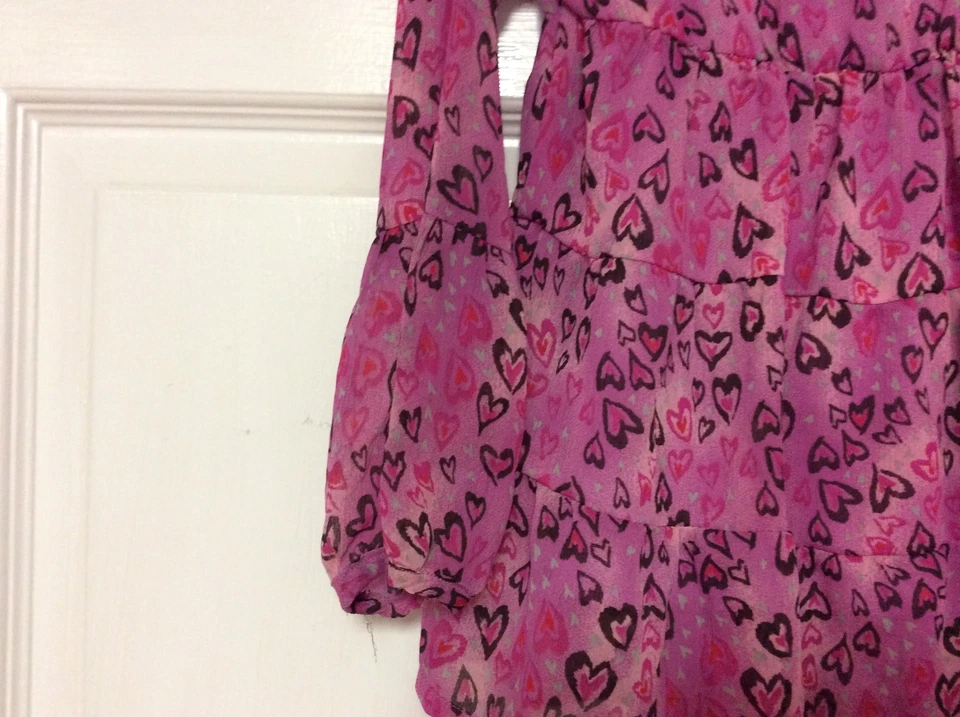 Top Desteñido Glory Niñas Talla 5T Cami Camisa Transparente Globo Púrpura Corazones 46 Foto 3 de 4