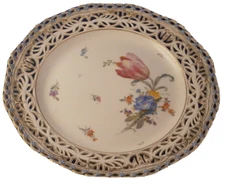 Antique 20thC KPM Berlin Porcelain Reticulated Plate Porzellan Teller German #3