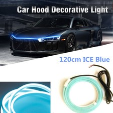 120cm Car Ice Blue Hood Flexible Daytime Runing Light Strip Decor Atmospher Lamp