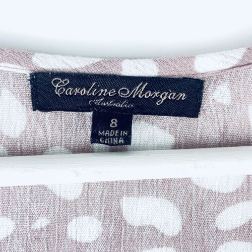 Caroline Morgan Dress Womens Size 8 Blush Leopard Print Flowy Short Sleeve - Picture 5 of 10