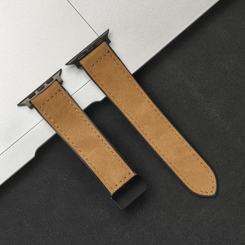 Soft Leather +Silicone Strap for Apple Watch 10 9 8 7 6 SE 44/45/46/49mm Ultra 2 - Picture 23 of 26