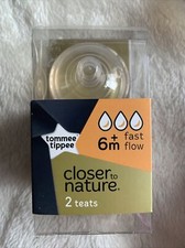 Tommee Tippee Closer to Nature Fast Flow Teats 2 Pack 6m+ (bd1) FREE POST