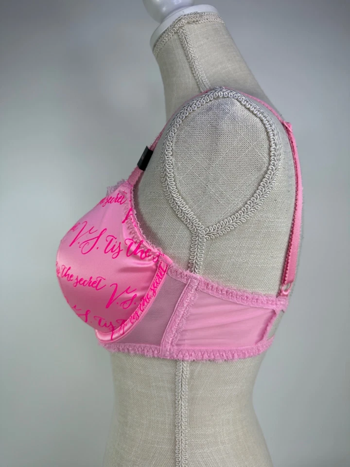 Victoria's Secret Dream Angels Demi Bra Pink Logo Padded Women's 34C Sexy - Image 4 of 4