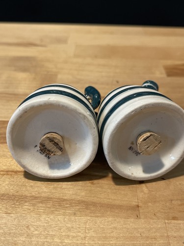 Lego Japan Salt & Pepper Shakers Green & White Stripe Vintage Watering Cans VTG - Picture 7 of 12