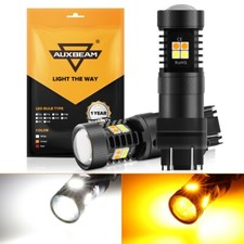Auxbeam 3157 Led Front Turn Signal Light Bulb Error Free Amber White Dual Color