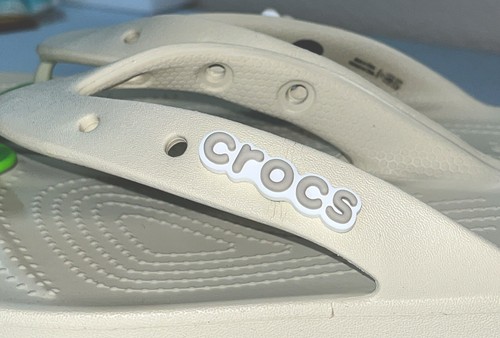 Crocs Classic Platform Flip Flops Women Size 10 Ivory Sandals Thong - Picture 6 of 10