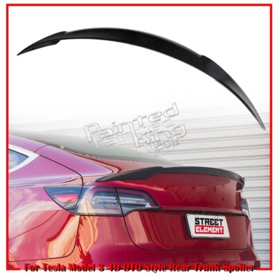 Painted Fit For Tesla Model 3 4D Sedan DTO Look Rear Trunk Spoiler Wing 17up