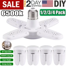 E27 LED Garage Light Bulb 28W Deformable Ceiling Fixture Lights Workshop Lamp US