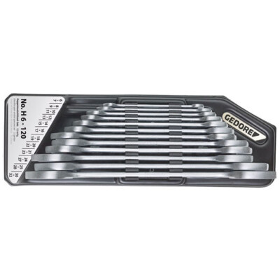 GEDORE 6079670 Double open ended spanner set with holder 12 pcs 6-32 mm
