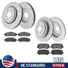 For Honda Pilot Ridgeline 2016 - 2022 Front Rear Disc Rotors Ceramic Brake Pads