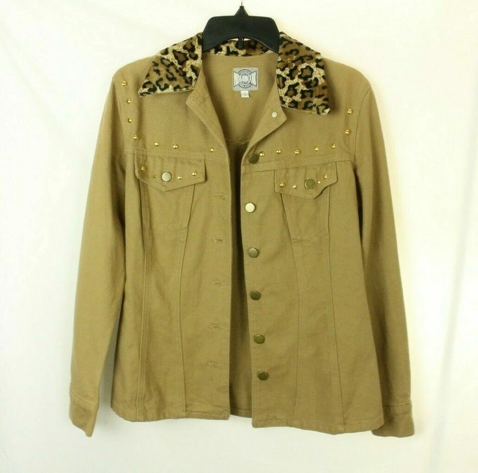 Point Blank Women's Jacket Beige Denim Embellished Size S - Image 4 of 4