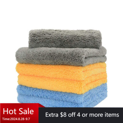 6 Pc Microfiber Cleaning Cloth Towel Rag Car Polishing Detailing 16''x16'' 450 GSM
