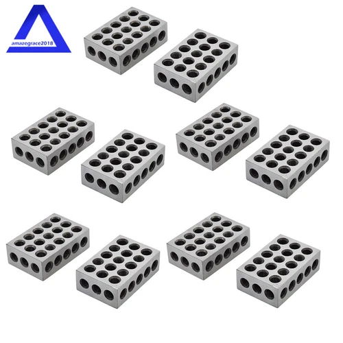 New 5 Matched Pair 1-2-3 Blocks 23 Holes .0002" Machinist 123 Ultra Precision