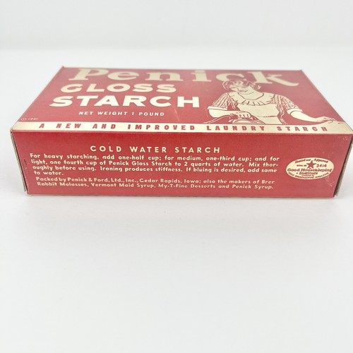 Vintage Penick Glanzstärke 1940 Wäschestärke Nettogewicht 1 Pfund NEU VERSIEGELT NOS - Bild 3 von 5