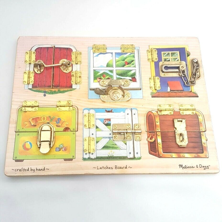 melissa and doug latches wooden activity board