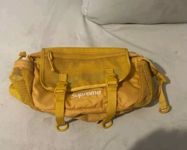 SS20 Supreme Gold Sac Taille Cordura Mesh Messenger Épaule Taille Jaune Ceinture 