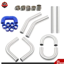 Universal Aluminum Turbo Intercooler Elbow Pipe Kit + Silicone Hose + Clamp 2.5"