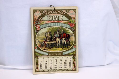 1876 Centenario HOME COMPAGNIA ASSICURATIVA Calendario 12 mesi PHILADELPHIA Kronheim - Foto 9 di 13