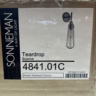 Teardrop Light Wall Sconce Sonneman Lighting 4841.01C   Polished Chrome