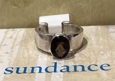 NWT Sundance Catalog Brown Quartz Silver  Simply Smoky Ring  size 6 78
