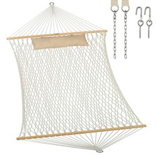 JoyView Traditional Rope Double Hammock - Hand Woven Cotton Hammock with Hard...