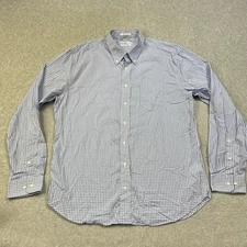 Vintage Gant Rugger The Hugger Button Up Shirt Mens XXL Blue White Gingham