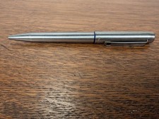 Vintage Brushed Steel Parker 25 Ballpoint Pen - New Refill - Made in England
