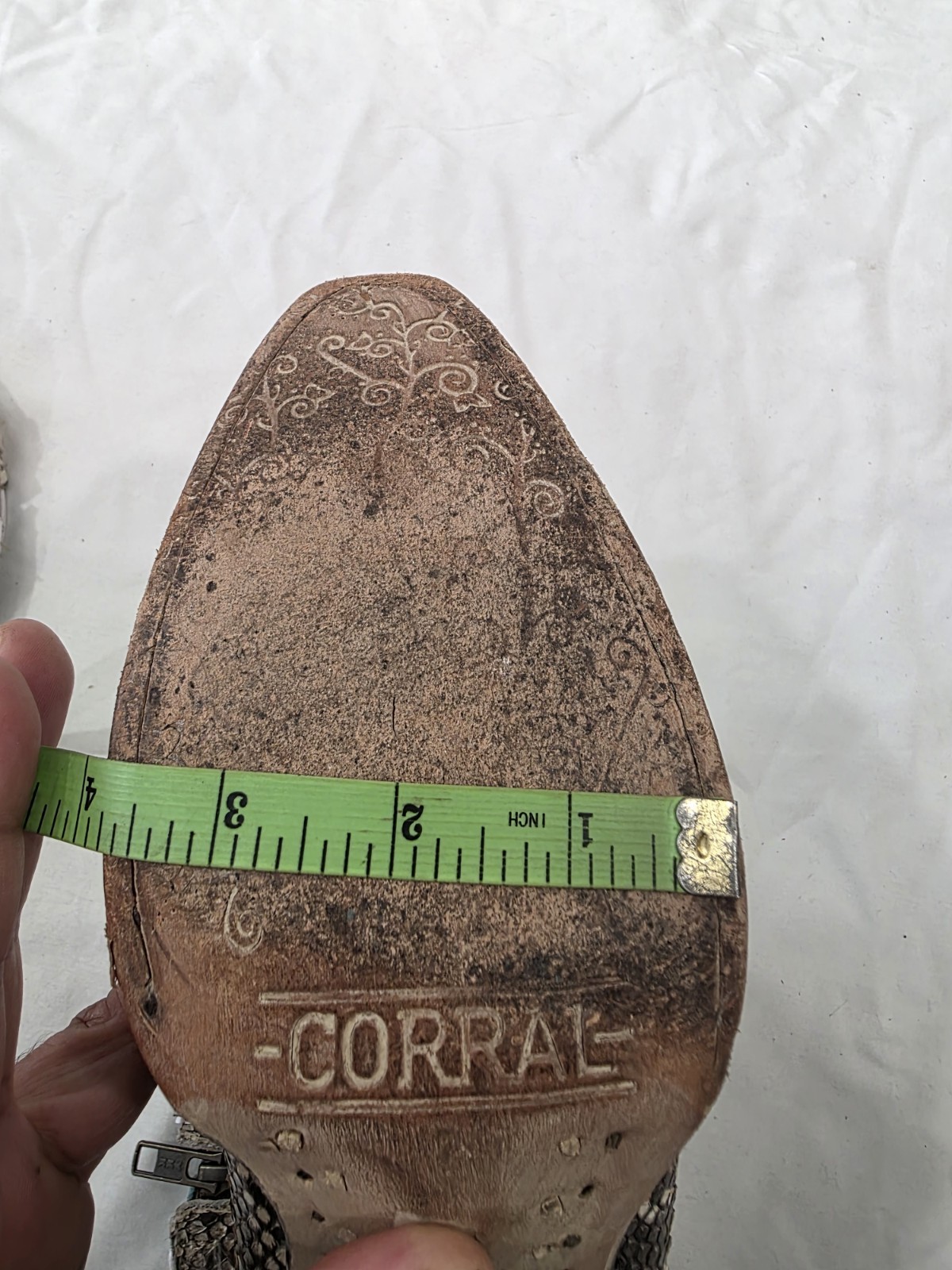 Corral Full Python Leather Ankle Boot Women Size 7 - image 13