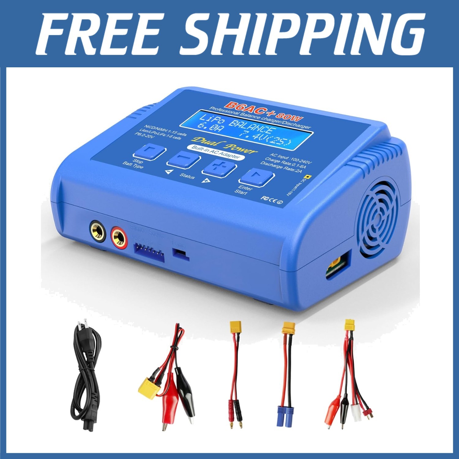 Smart RC Battery Charger 80W 6A Balance Discharger