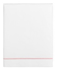 Hotel Collection Italian Percale Cotton King Flat Sheet White/Blush - NWT $235 - Image 1