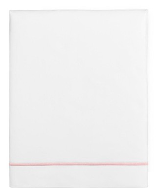 Hotel Collection Italian Percale Cotton King Flat Sheet White/Blush - NWT $235