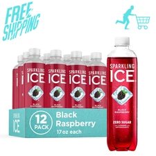 Sparkling Ice, Black Raspberry Sparkling Water, Zero Sugar Flavored Water, with 