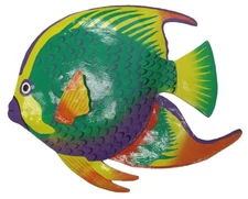 Coastal Tropical Reef French Angelfish Haitian Metal Art Wall Decor