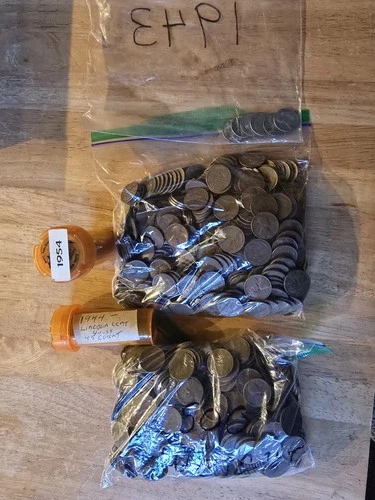 Bulk Lincoln Wheat penny Lot, 1943 1944 1953 1954, Circulated Coins