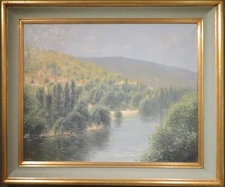 Edward Dawson NEAC(1941-1999) French Post Impressionist OIL PAINTING River Scene