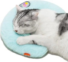 MEWOOFUN U-Shaped Orthopedic Pet Pillow - 10.6x9.8 Inch Fluffy Support For Cats