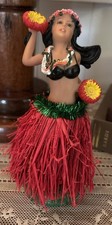 Hawaiian Hula Girl Dashboard Doll Figurine Resin Hand Painted Grass Skirt Bobble Hawaiian Hula Girl Dashboard Doll Figurine Resin Hand Painted Grass Skirt Bobble