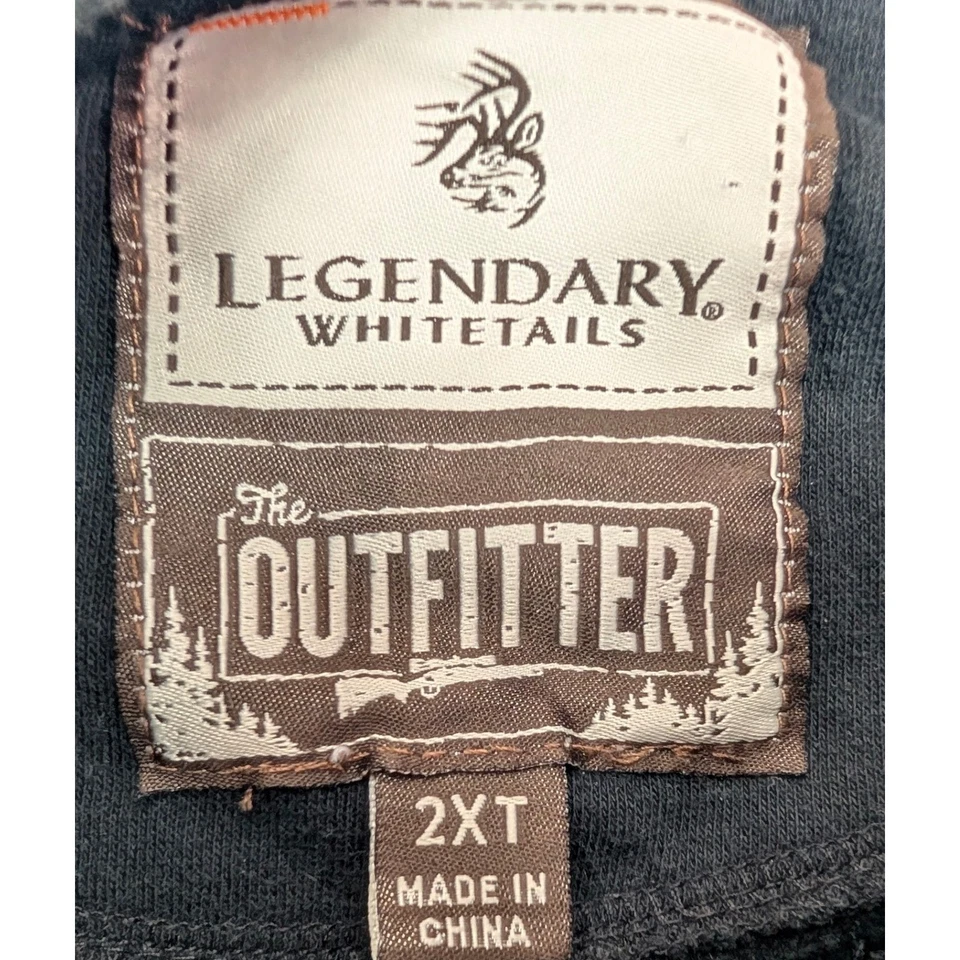 Legendary Whitetails Outfitter Camo Sleeve Sweatshirt Antler Mens Black Size 2XT - Image 2 of 4